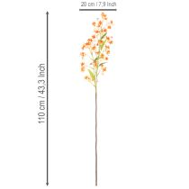 Artikel Kunstblume Orchideenzweig 110cm Orange 3er Set Innenbereich