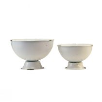 Artikel Deko-Pokalschale Weiß Rost-Optik, Metall, Ø15cm H10cm, 2er-Set, Vintage