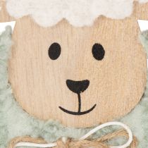 Artikel Holz Schafe Deko 11cm Rosa und Grün 6er Set für Ostern und Frühling