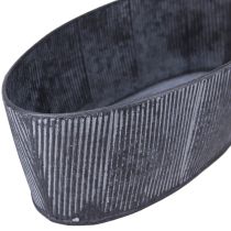 Artikel Schale Oval Metall Schwarz Grau Vintage Look Set 32,5/37cm Dekoschale