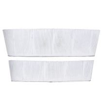 Artikel Elegante ovale Metallschalen Weiß Silber Set 32,5cm/37cm Deko