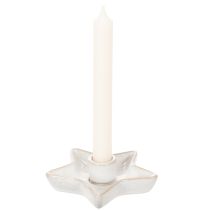 Artikel Kerzenhalter Stern Keramik Weiß 12cm für Stabkerzen 2er-Set