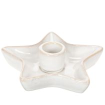 Artikel Kerzenhalter Stern Keramik Weiß 12cm für Stabkerzen 2er-Set