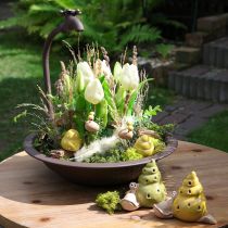 Artikel Pflanzschale aus Metall mit Wasserhahn, 36 cm hoch, rustikales Design für Garten und Balkon