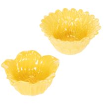 Artikel Dekorative Keramik-Blumenschale Gelb 13 cm, 2er-Set für kreative Dekoideen