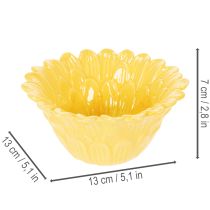 Artikel Dekorative Keramik-Blumenschale Gelb 13 cm, 2er-Set für kreative Dekoideen