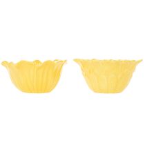 Artikel Dekorative Keramik-Blumenschale Gelb 13 cm, 2er-Set für kreative Dekoideen