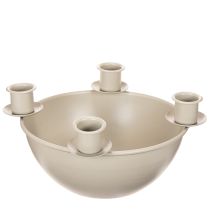 Artikel Kerzenschale mit 4 Kerzenhaltern Kunststoff Beige 15cm