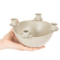 Artikel Kerzenschale mit 4 Kerzenhaltern Kunststoff Beige 15cm