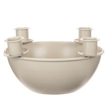 Artikel Kerzenschale mit 4 Kerzenhaltern Kunststoff Beige 15cm