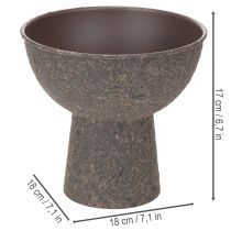 Artikel Pflanzenschale rund mit Sockel 18 cm beschichtetes Metall braun-anthrazit