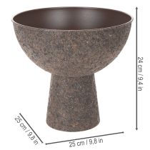 Artikel Pflanzschale auf Fuß rund Metall 25 cm Braun Innenbereich