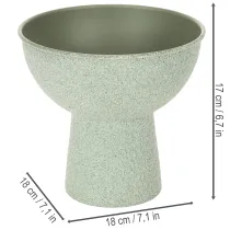 Artikel Pflanzschale aus Metall rund mit hohem Fuß 18cm Hellgrün