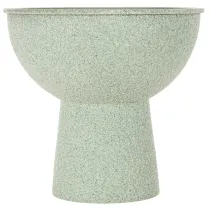 Artikel Pflanzschale aus Metall rund mit hohem Fuß 18cm Hellgrün