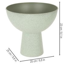 Artikel Metallschale mit Standfuß 25cm graugrün für Innenbereiche