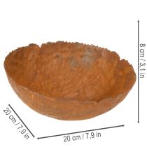 Artikel Metallschale rund 20 cm Rostoptik strukturierte Oberfläche