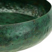 Dekoschale Grün Antik Deko Schale Metall Ø25,5cm H6cm