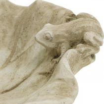 Artikel Vogeltränke mit Fröschen, Beton Gartenfigur, Vogelbad Lotusblatt B21cm H7cm