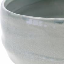 Schale aus Keramik, Pflanzgefäß gewellt, Keramikdeko oval Ø18,5cm H7,5cm