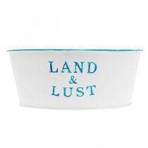 Artikel Blumenschale rund Pflanztopf Weiß Übertopf Metall 25×10cm