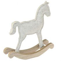 Artikel Charmantes Schaukelpferd Deko-Set Creme Weihnachten Filz Goldakzent 2er