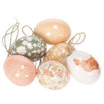 Artikel Ostereier Deko-Anhänger Set 6cm Pastellfarben 6 Stück robust langlebig