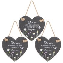 Artikel Schiefer Deko Herz Blumenbotschaft 15cm 3er-Set