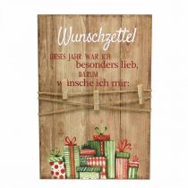 Artikel Dekoschild Wunschzettel mit Klammern Schild zum Aufhängen 27×40cm