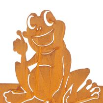 Artikel Schild mit Spruch Frosch Metallschild Garten Edelrost 38cm