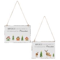 Artikel Metallschilder 21x14 cm 2er-Set mit Weihnachtsmotiven zum Hängen