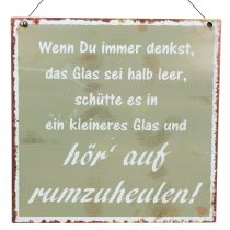 Schild zum Aufhängen „Glas“ 25cm x 25cm 3St