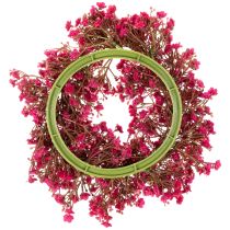 Artikel Blumenkranz aus künstlichem Schleierkraut, Ø 30 cm, Pink-Rot