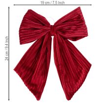 Artikel Stoffschleife Samt 24 cm Rot und Burgunderrot 2er-Set zur Weihnachtsdekoration