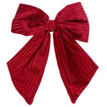 Artikel Stoffschleife Samt 24 cm Rot und Burgunderrot 2er-Set zur Weihnachtsdekoration