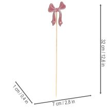 Artikel Deko-Schleifen Blumenstecker Holz 32 cm Rot Rosa 12 Stück
