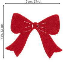 Artikel Dekoschleifen aus Holz 5 cm, Rot, Weiß, Bordeaux, 48 Stück, Weihnachtsdekoration/Bastelbedarf