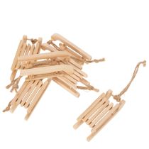 Artikel Deko Holzschlitten Anhänger natur 6 Stück 6 cm