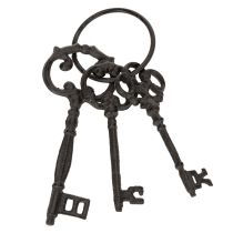 Artikel Deko-Schlüsselring aus Gusseisen mit antiken Schlüsseln, nostalgische Wohn- und Tischdekoration, 27 cm