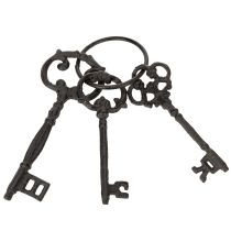 Artikel Deko-Schlüsselring aus Gusseisen mit antiken Schlüsseln, nostalgische Wohn- und Tischdekoration, 27 cm