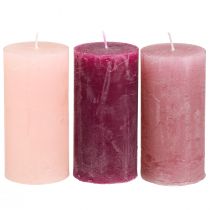 Artikel Rosa & Berry Stumpenkerzen Set, Gemütliche Atmosphäre, 12er-Pack, 3 Farbschattierungen