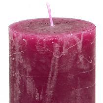 Artikel Stumpenkerzen Set Rosa & Berry Farben, Rustik-Look, 50x100mm, 12 Stück - Hochzeitsdeko, Tischdeko, Romantische Abende