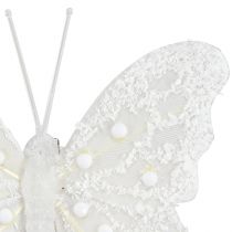 Artikel Schmetterling Deko in Weiß am Clip 7,5cmx7cm 4 St