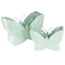 Artikel Schmetterling Metall Blumentopf Grün Shabby-Chic Deko 22,5/30cm Set 2 Stück