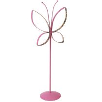 Artikel Schmetterling Metall Deko Frühling Fuchsia Gold 35cm 2er Set