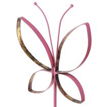Artikel Schmetterling Metall Deko Frühling Fuchsia Gold 35cm 2er Set
