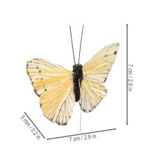 Artikel Deko Schmetterlinge 7cm aus echten Federn mit Draht - Set 12 Stück Farbmix