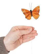 Artikel Deko Schmetterlinge 7cm aus echten Federn mit Draht - Set 12 Stück Farbmix