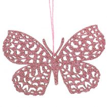 Artikel Dekohänger Schmetterling Pink Glitter 8cm 12St