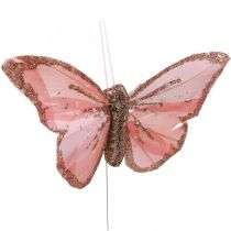 Schmetterlinge Figuren PORZELLAN FIGUR SCHMETTERLING AUF BLÜTE  H4cm Marke neu 