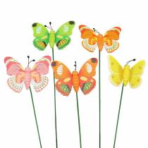 Artikel Blumenstecker Schmetterling Holz Sortiert 7,5cm 16 St